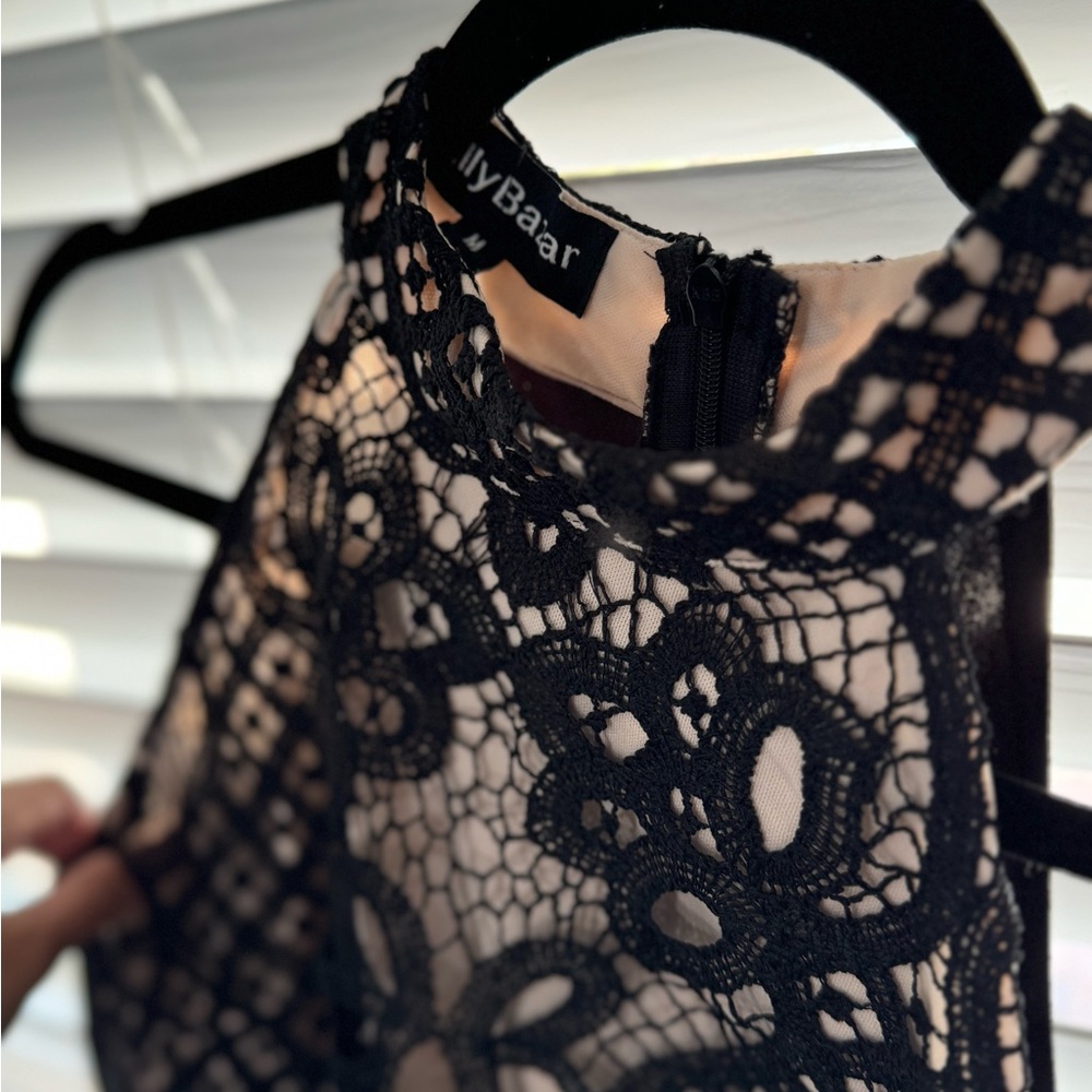 Black lace dress.